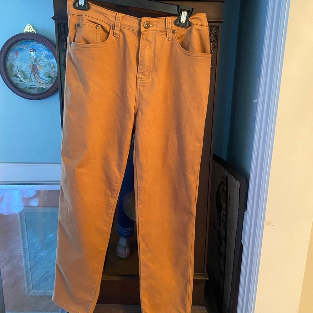 DG2 by diane Gilman, camel color stretch jeans, 8petite, excellent cond.